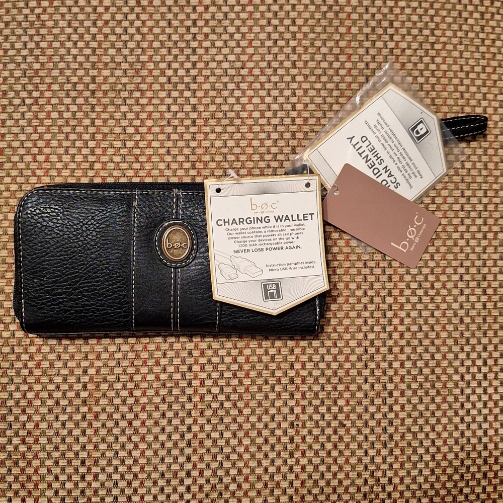 b.o.c Black Charging & RFID Wallet